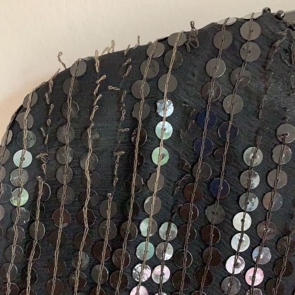 🌈 3/$20 Vintage 1980s bat wing sleeve floral sequin statement top - Picture 6 of 10